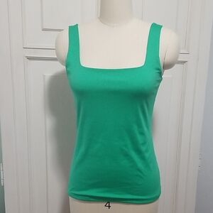 Nine West Emerald Green Square Neck Tank Top